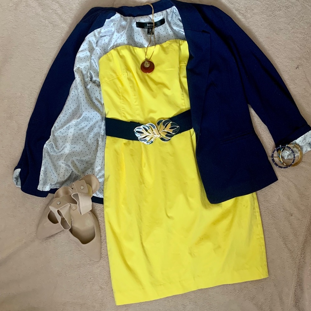 Strapless express yellow dress (size 4)